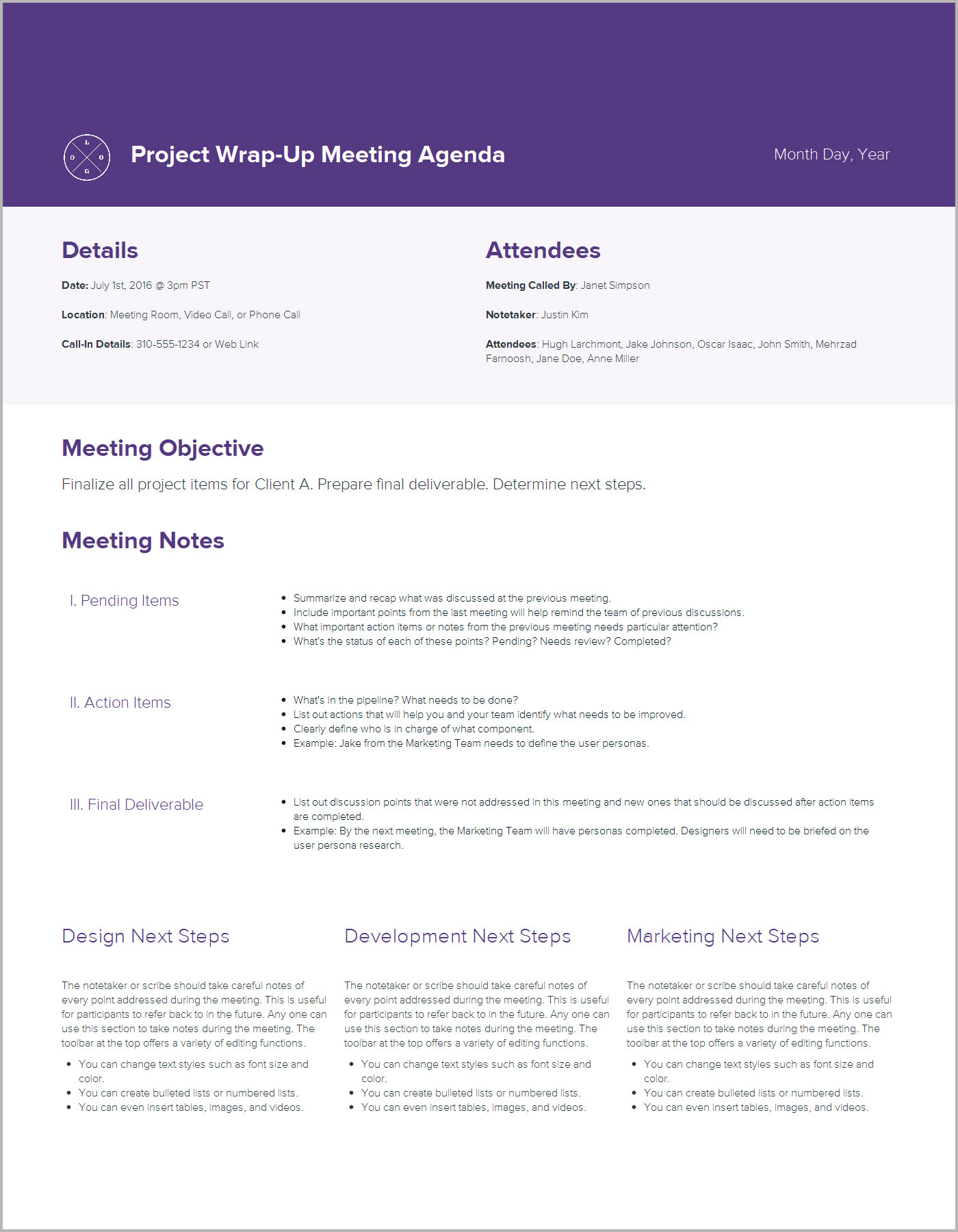 Xtensio How To Create a Meeting Agenda