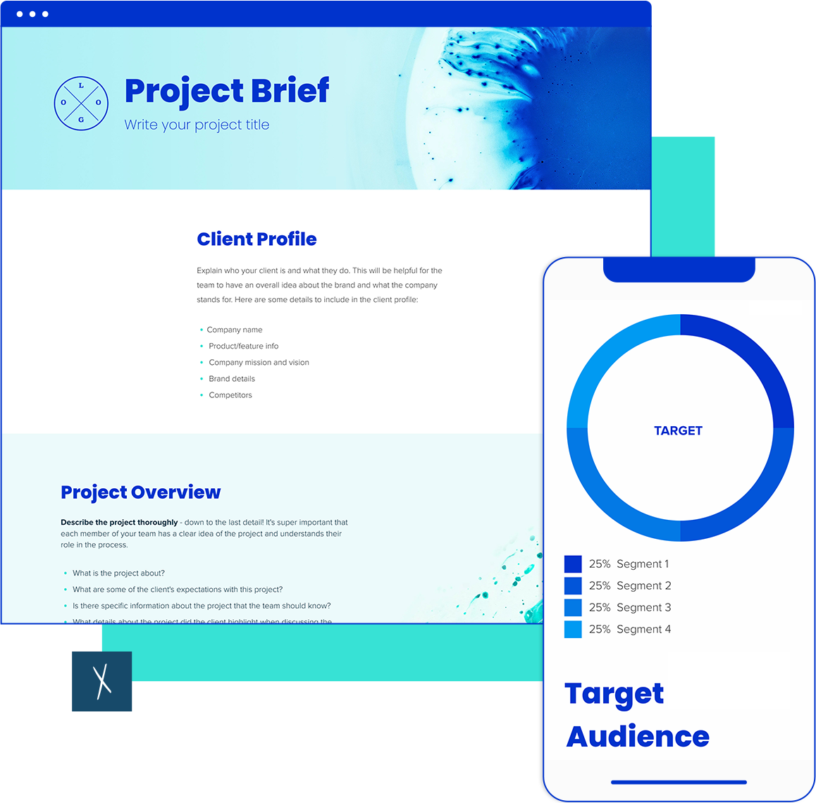 Project Brief Template  | Desktop and Mobile Views