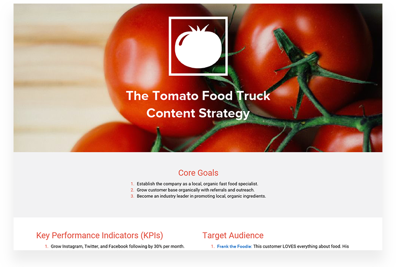 The Tomato Food Truck Content Strategy