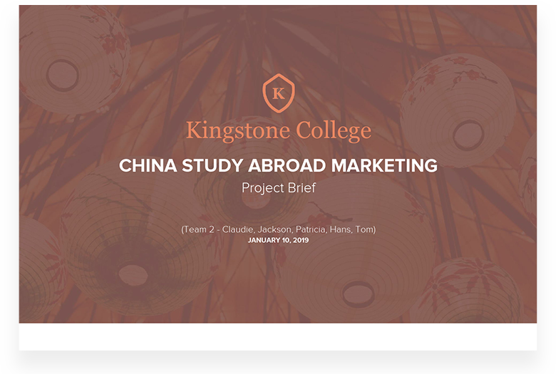 School Study Abroad Project Brief Template