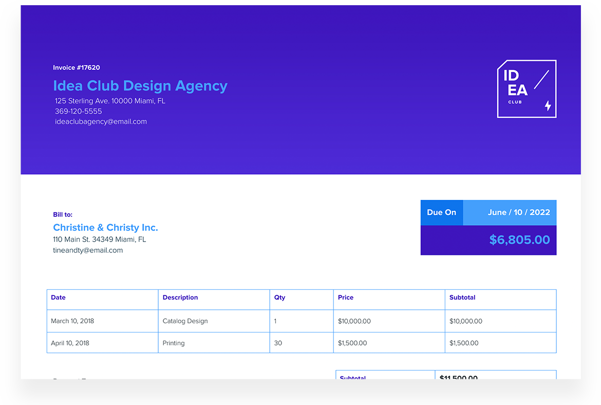 Design Agency Invoice