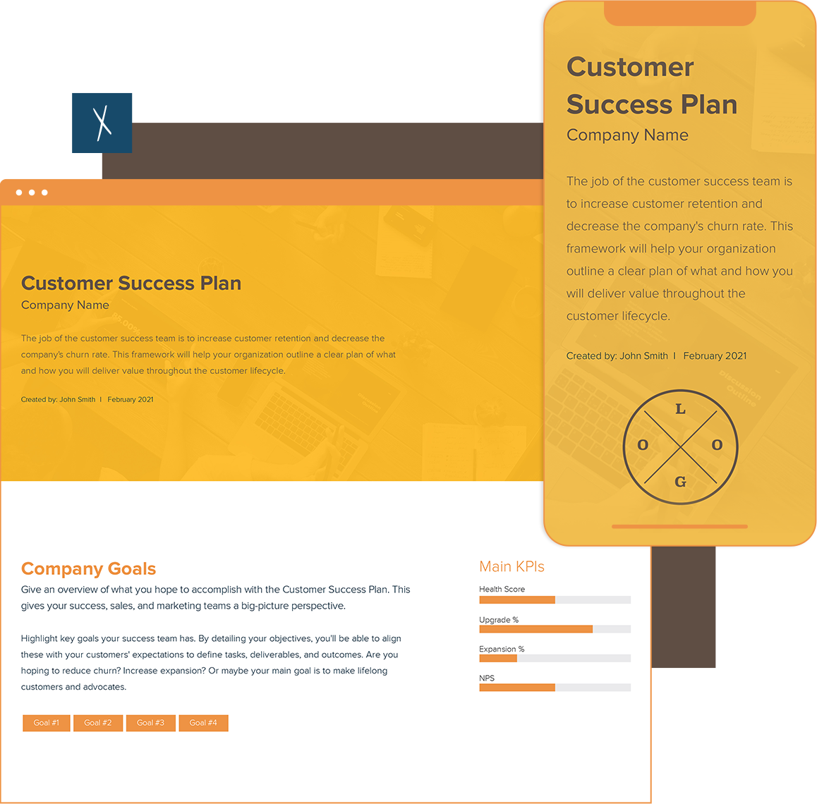 Customer Success Plan Template  | Desktop And Mobile Views