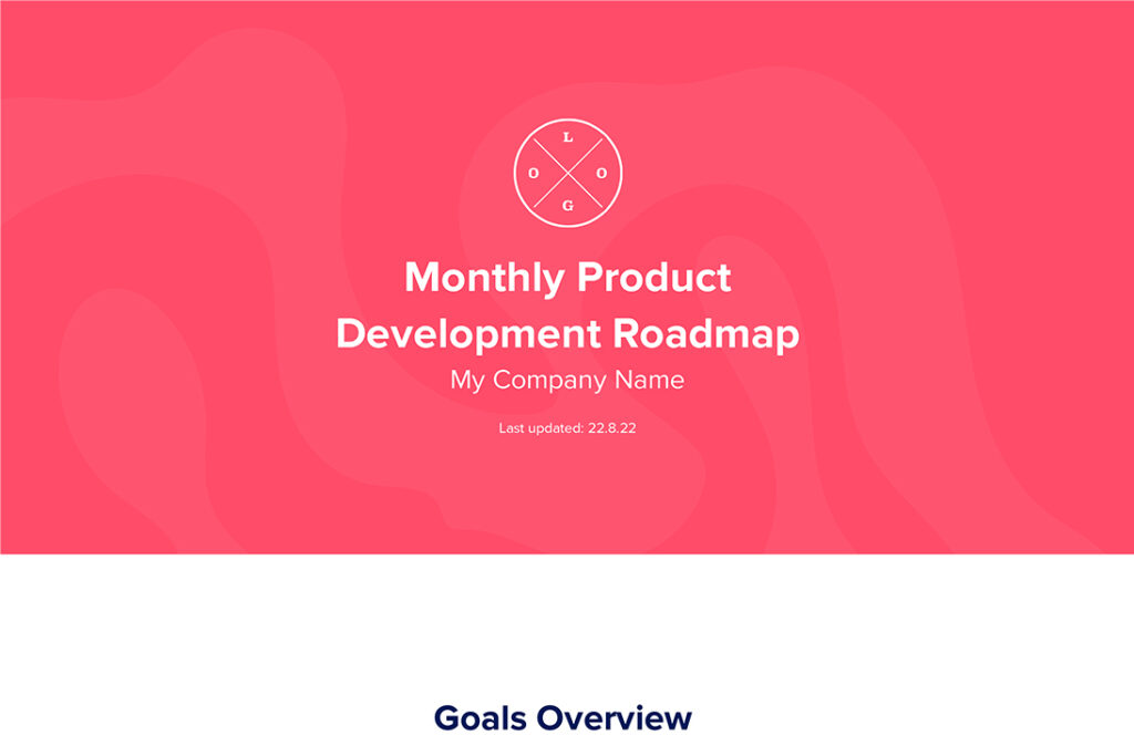 Monthly Product Roadmap Template