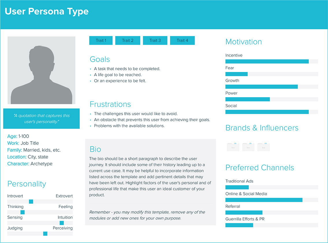 User Persona Template and Examples | Xtensio