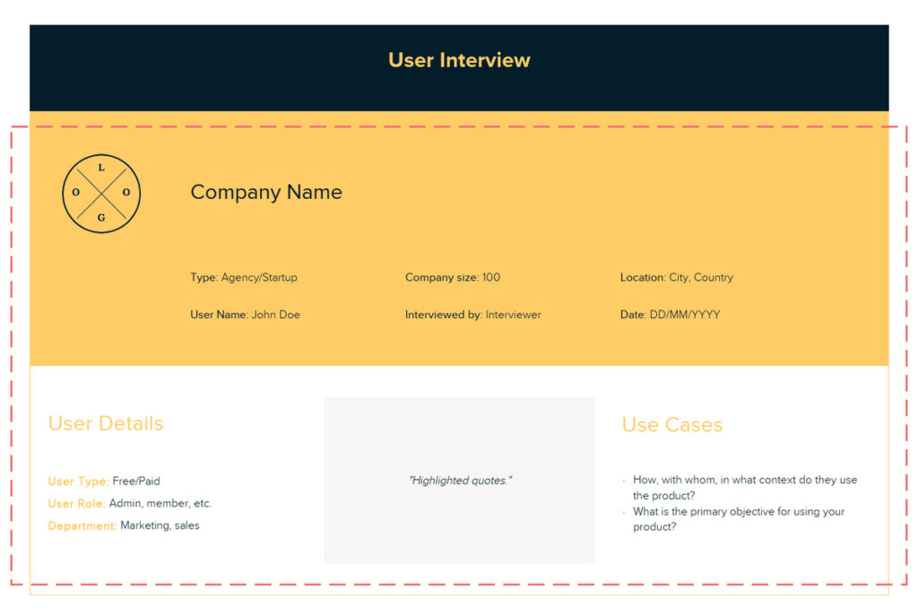 Set up your header, including your company info