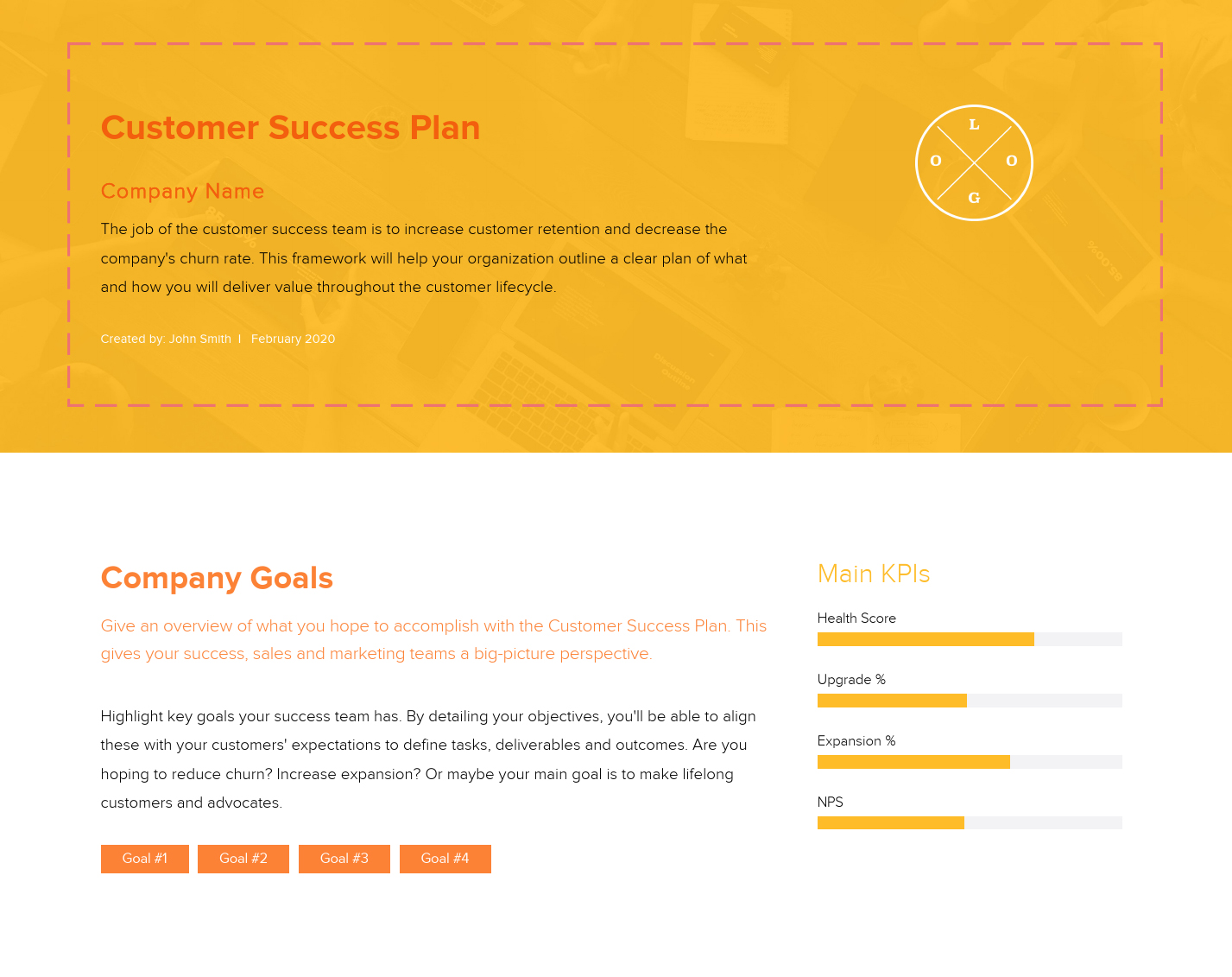 Step 1. Create your customer success plan header