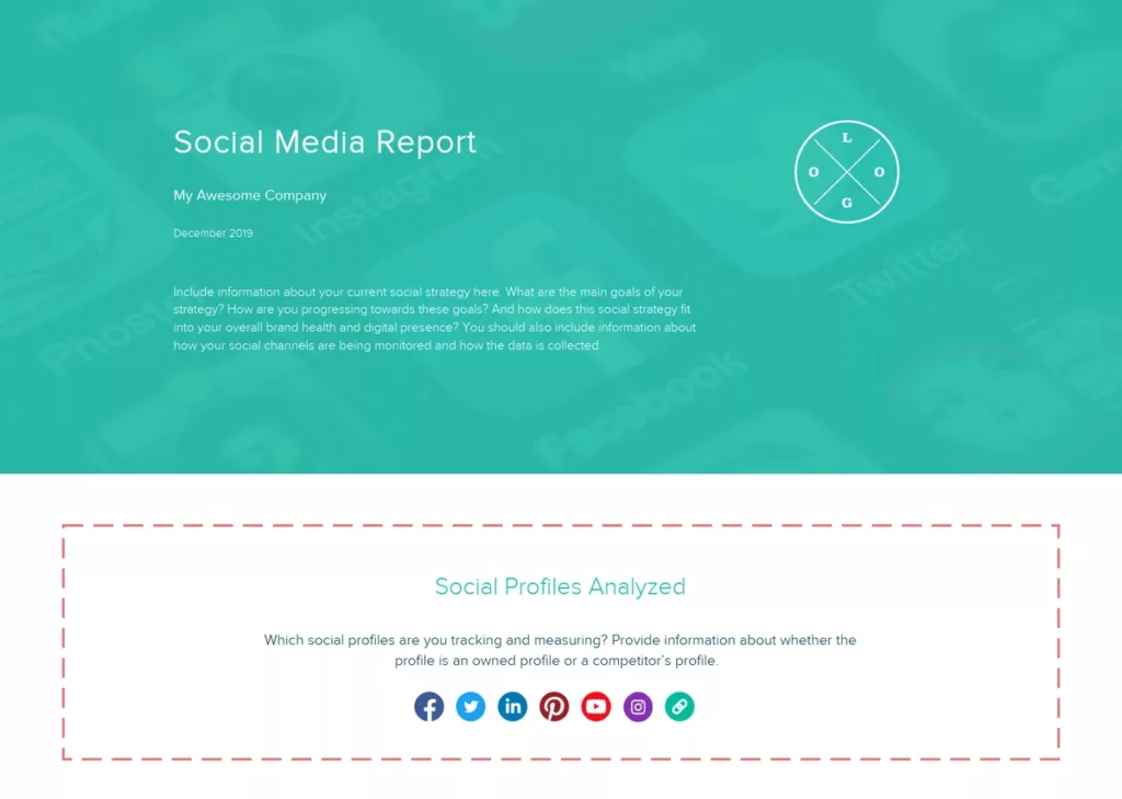 Outline what social channels you’re posting to and reporting on
