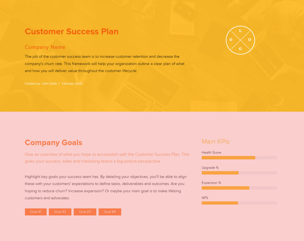 Step 2. Highlight your customer success team’s key goals