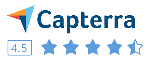 Capterra logo with 4.5 review rate of Xtensio 