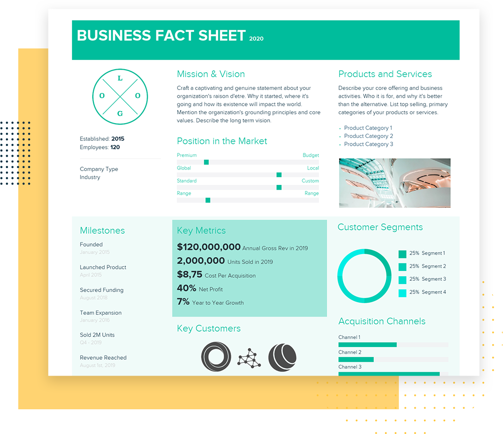 Use this Beautiful Fact Sheet Template for Free  Xtensio In Fact Card Template