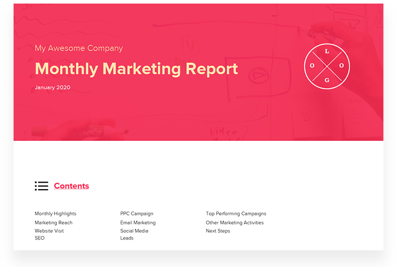 Monthly Marketing Report Template