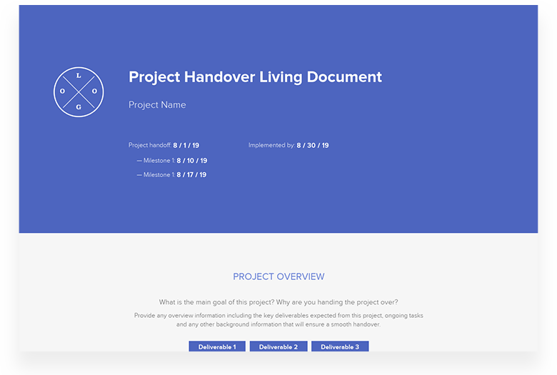 Project handover template