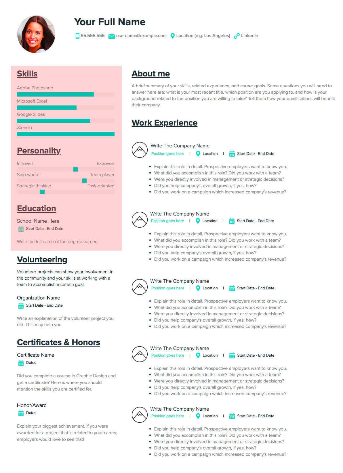 How to Make a Resume, Skills and Personality