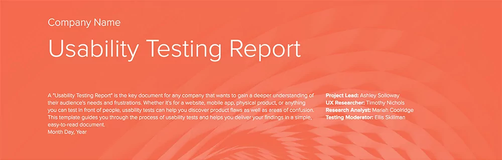Company Name And Logo | How To Write A Usability Testing Report