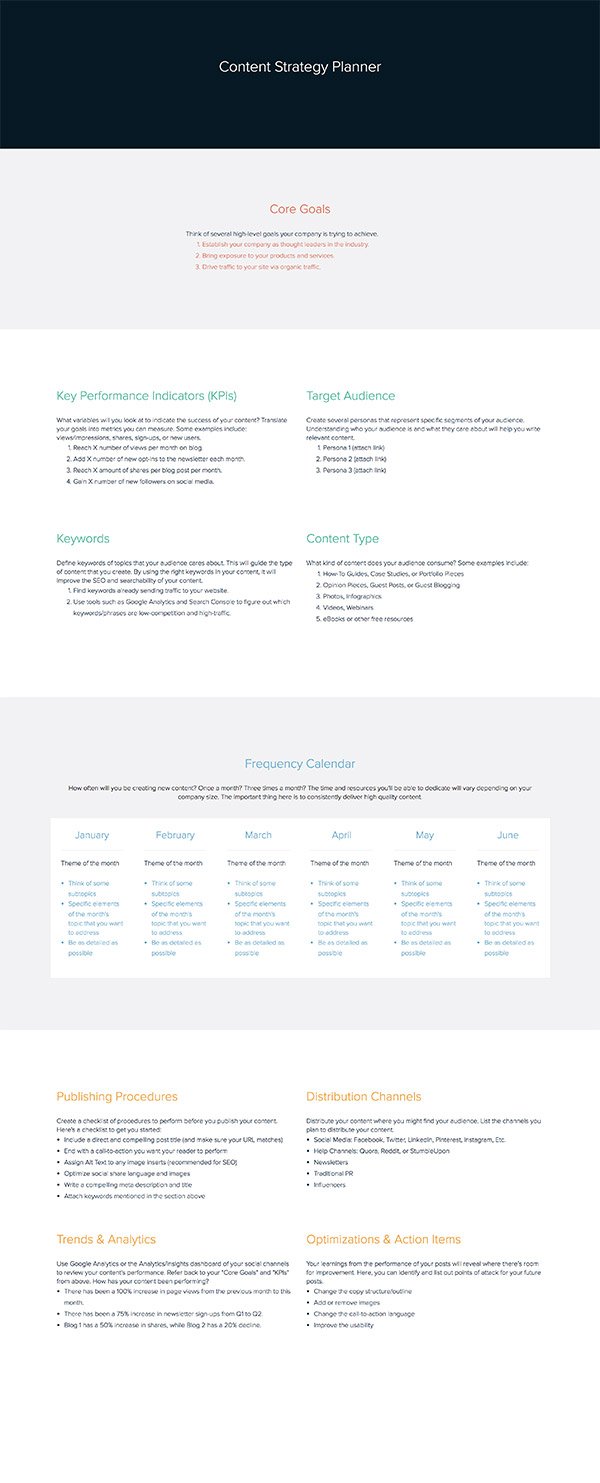 content strategy planner template