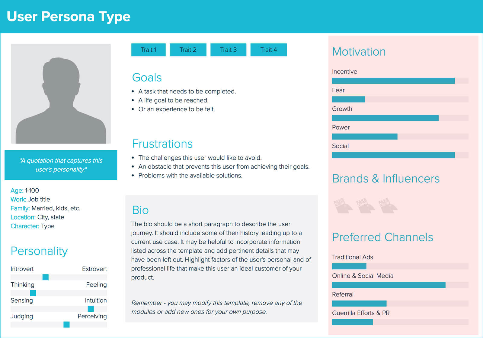 Identify Brands and Motivational Factors | | How To Create A User Persona
