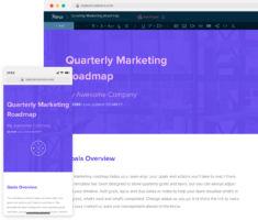 Quarterly Marketing Roadmap Template Desktop And Mobile Views