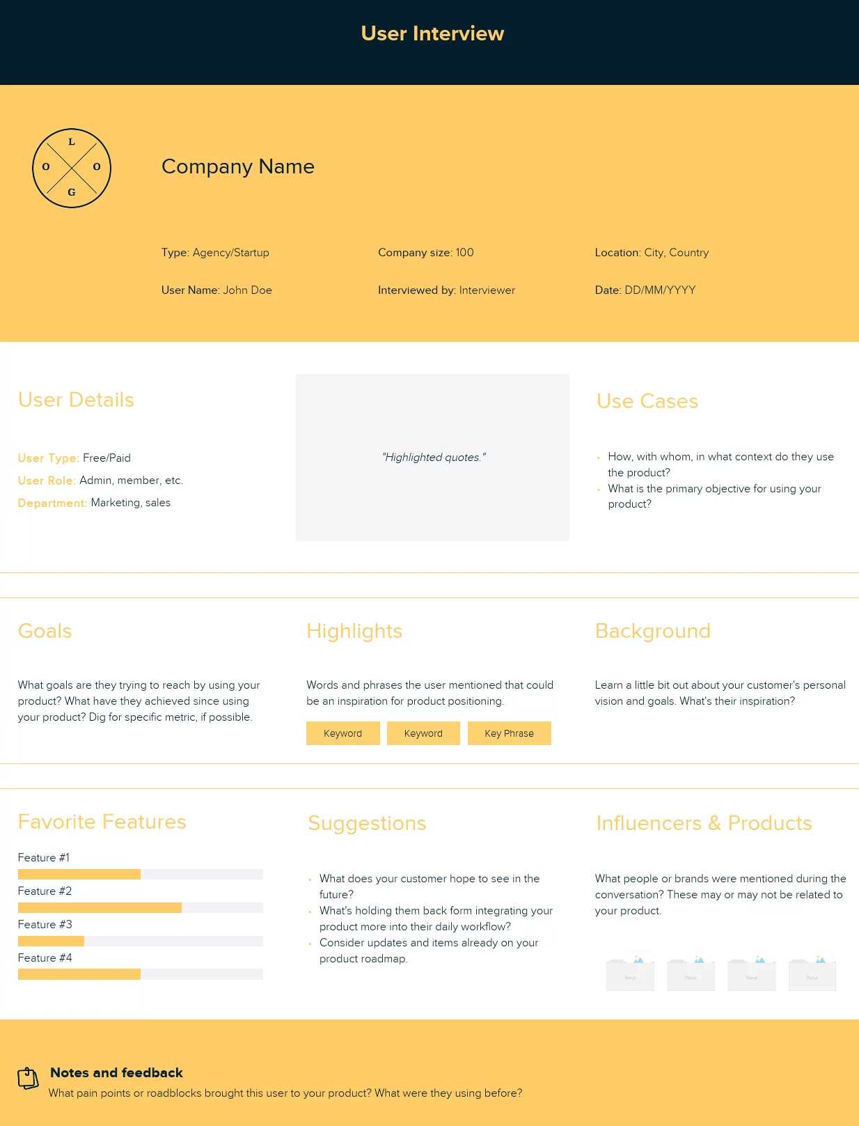 User Interview template