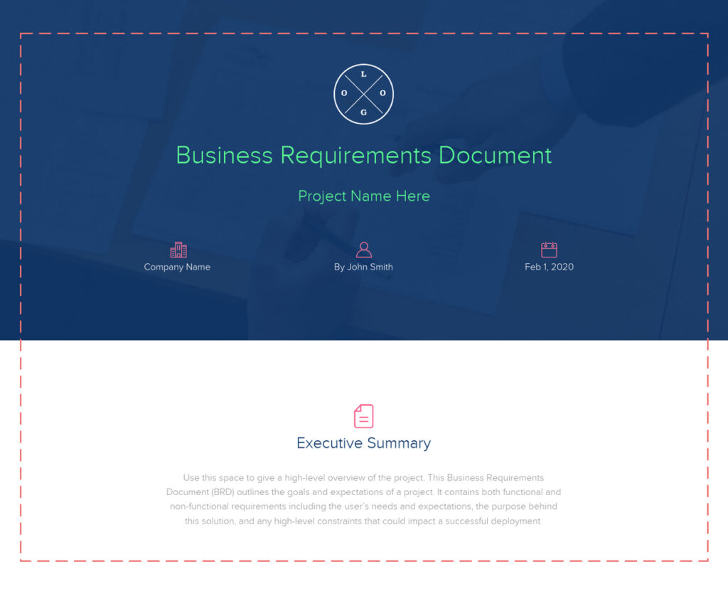 business requirements document header