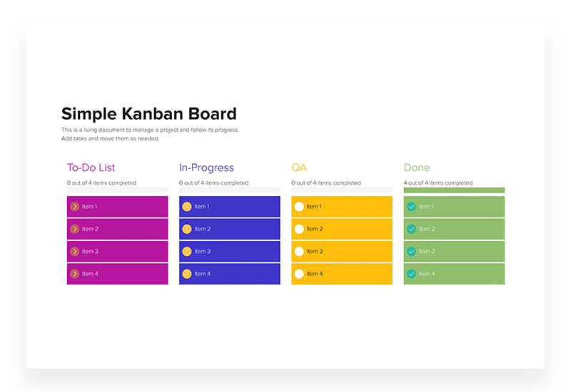 Simple Kanban Board Template