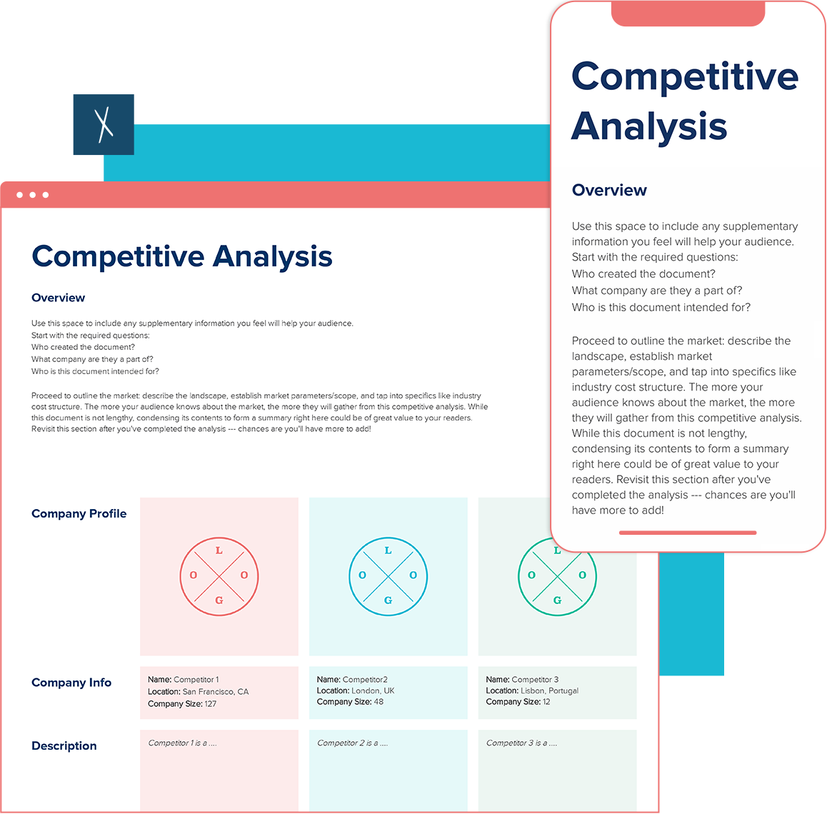 Competitive analysis Template | Desktop and Mobile Views