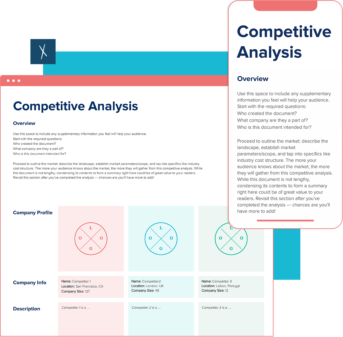 Competitive Analysis Template | Desktop And Mobile Views