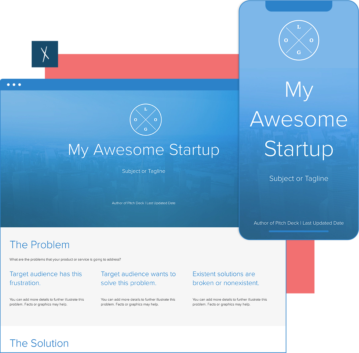 Pitch Deck Template | Desktop and Mobile Views