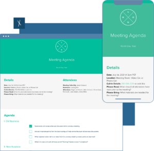Meeting Agenda Template | Desktop And Mobile Views