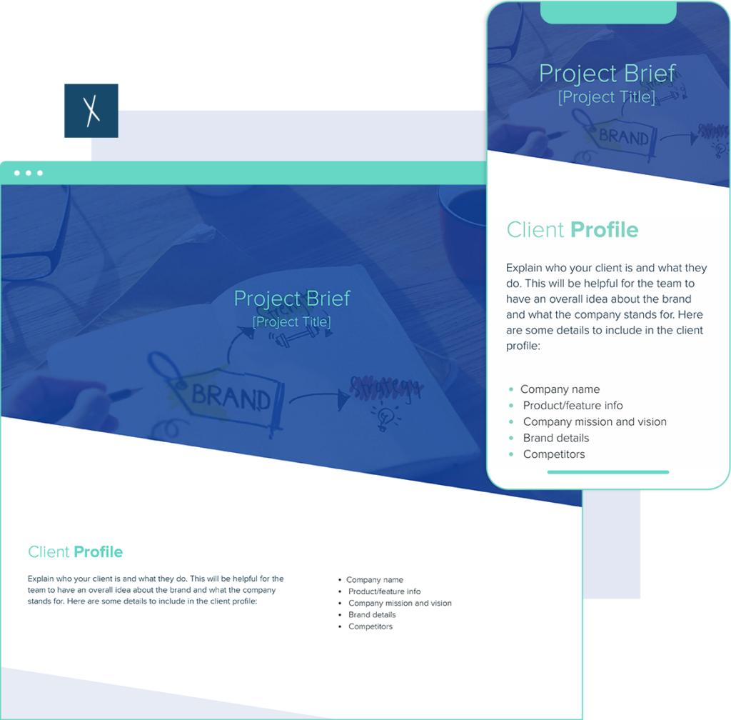 Project Brief Template  | Desktop and Mobile Views