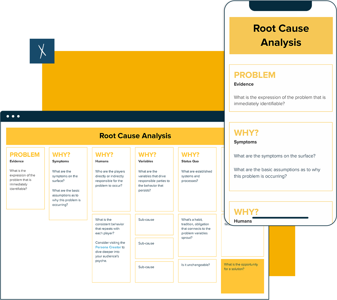 Root Cause Analysis Template  | Desktop and Mobile Views