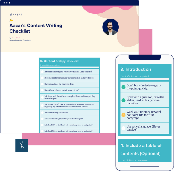 Content Writing Checklist Template | Desktop And Mobile Views