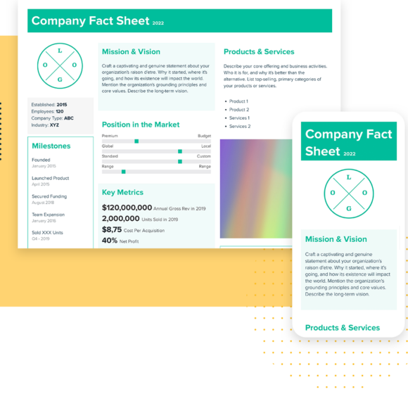 Fact Sheet Template | Desktop And Mobile Views