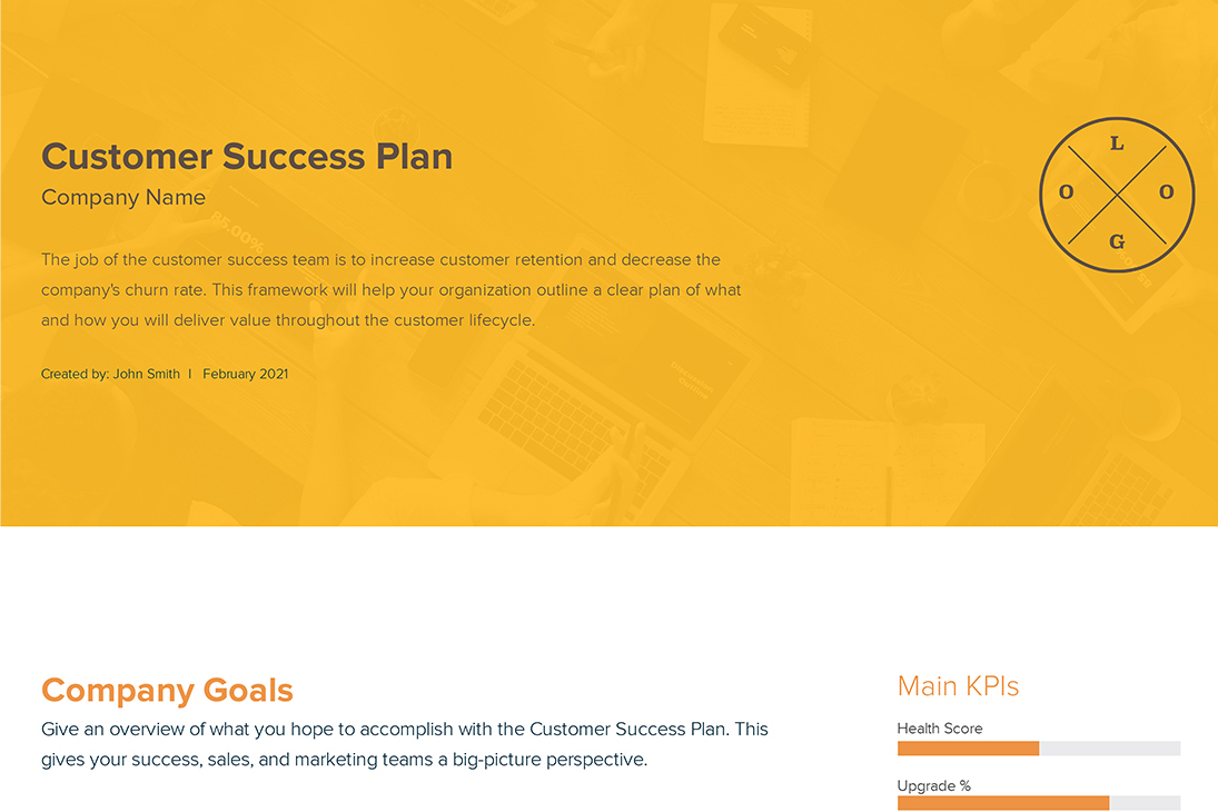 Customer success plan template