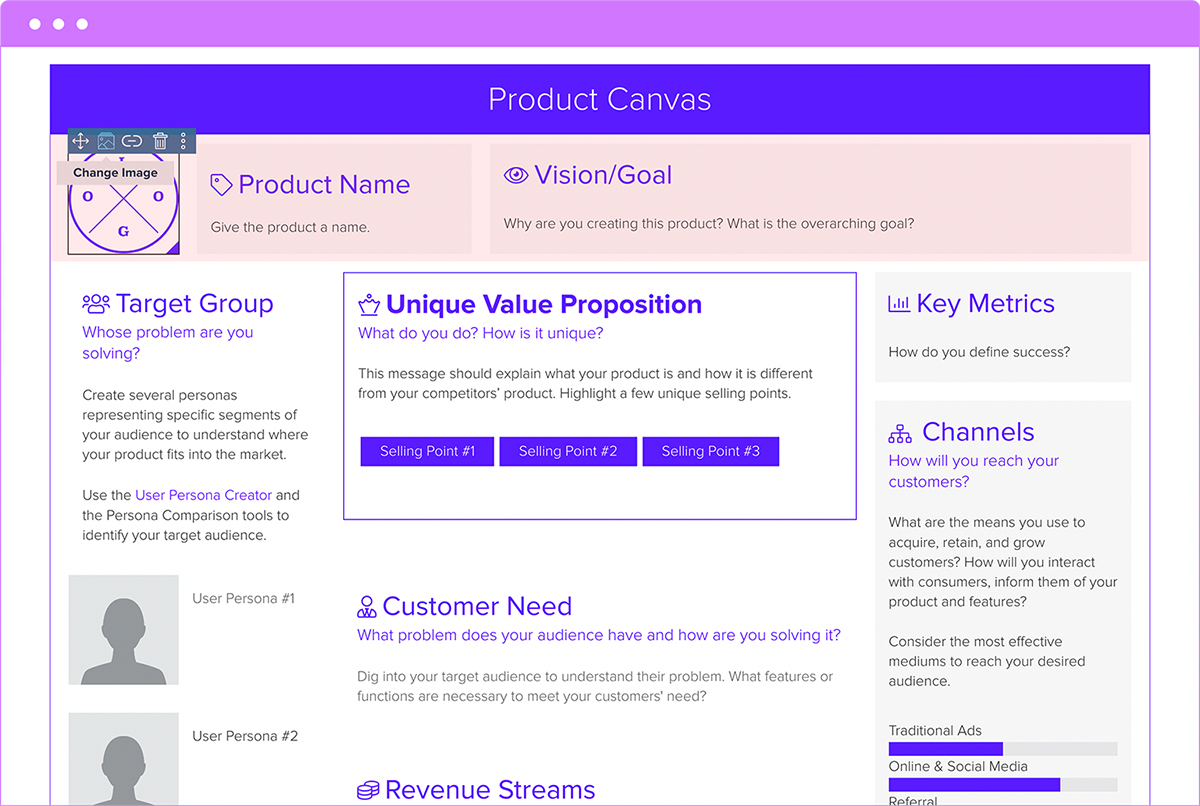 How To Create A Product Canvas | Product Name And Vision