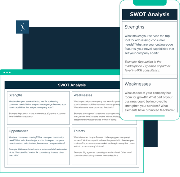 Swot Analysis Template | Desktop And Mobile Views
