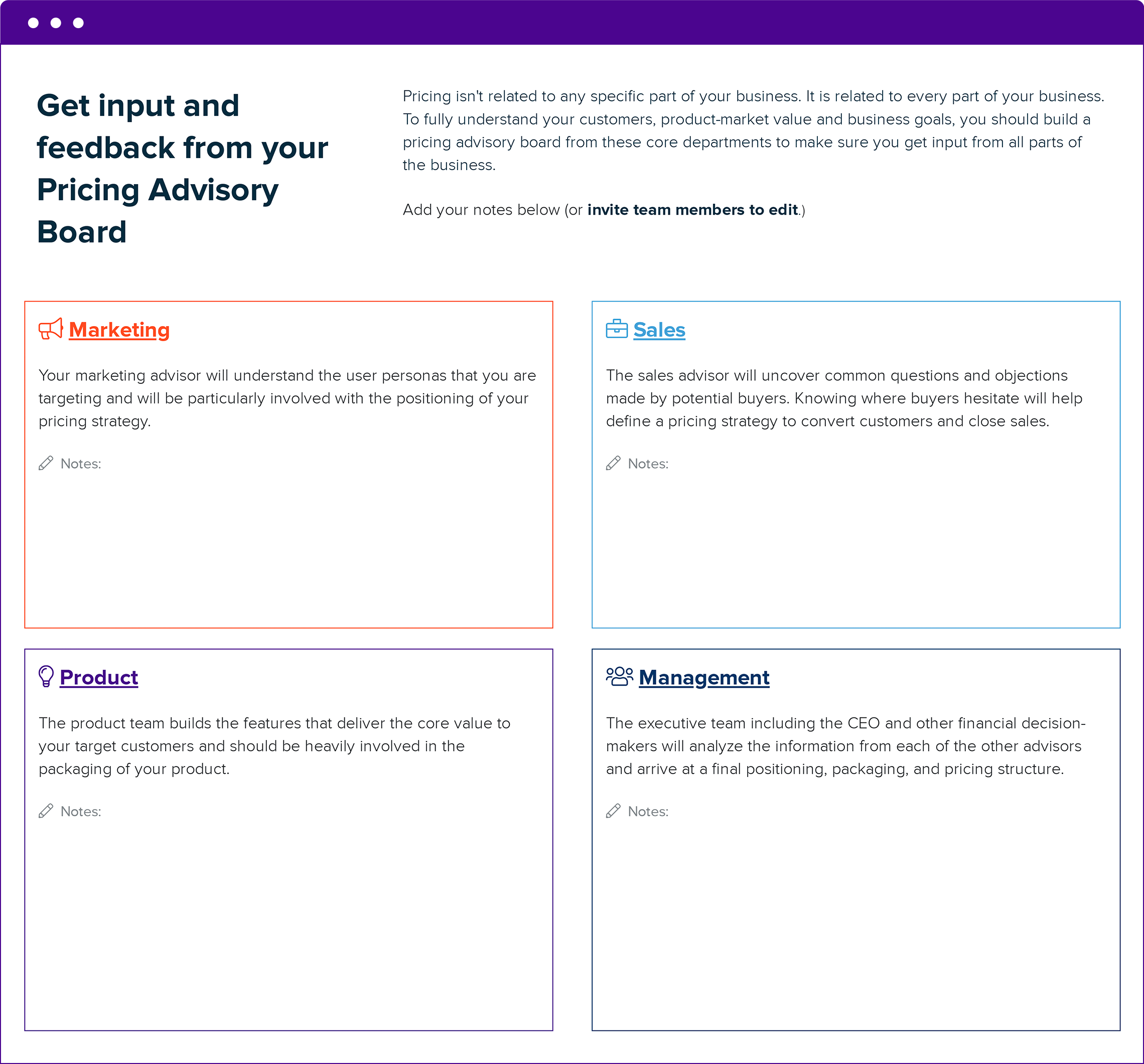 Get Input And Feedback From Your “Pricing Advisory Board